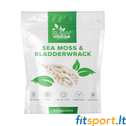 Raw Powders Sea Moss & Bladderwrack 90 vāciņi. (daļēji lēns lādiņš ar ārstniecisko drebuļu) 